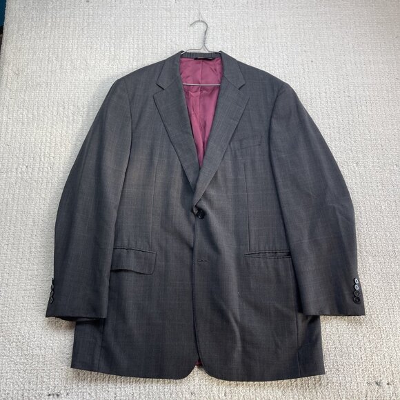 Samuelsohn SB GreenWich Super 120's Mens Grey Check 2 Piece Suit Size 44-48 Tall - Picture 2 of 16